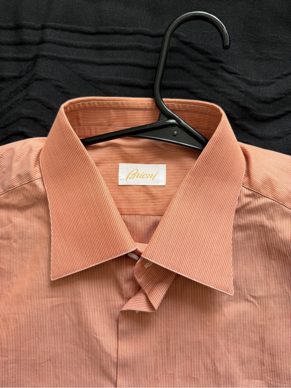 Brioni Men's Coral Pinstripe Dress Shirt
